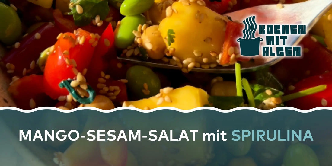 Exotischer Mango-Sesam-Salat mit Spirulina