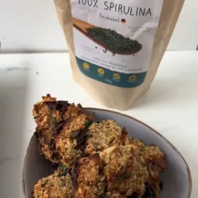 Hafer-Bananen-Cookies mit Spirulina-Streuseln von Algenmarkt – Rezeptidee